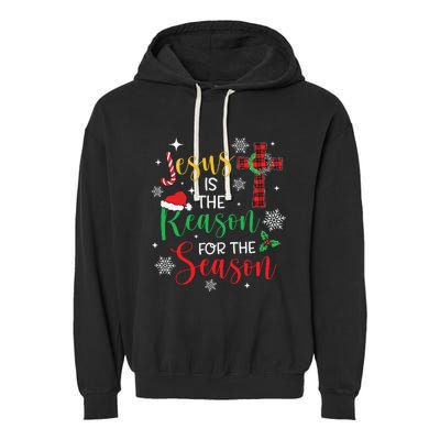 Jesus Is The Reason For The Season Christian Faith Christmas Garment-Dyed Fleece Hoodie