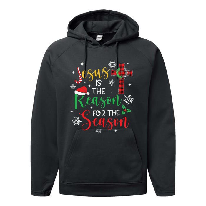 Jesus Is The Reason For The Season Christian Faith Christmas Performance Fleece Hoodie