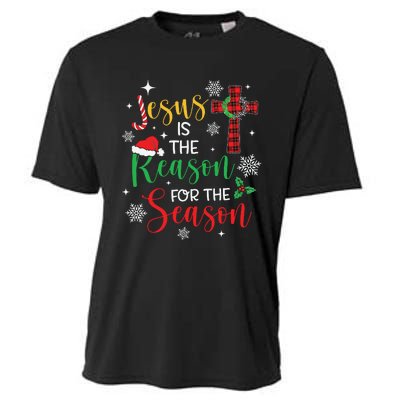 Jesus Is The Reason For The Season Christian Faith Christmas Cooling Performance Crew T-Shirt