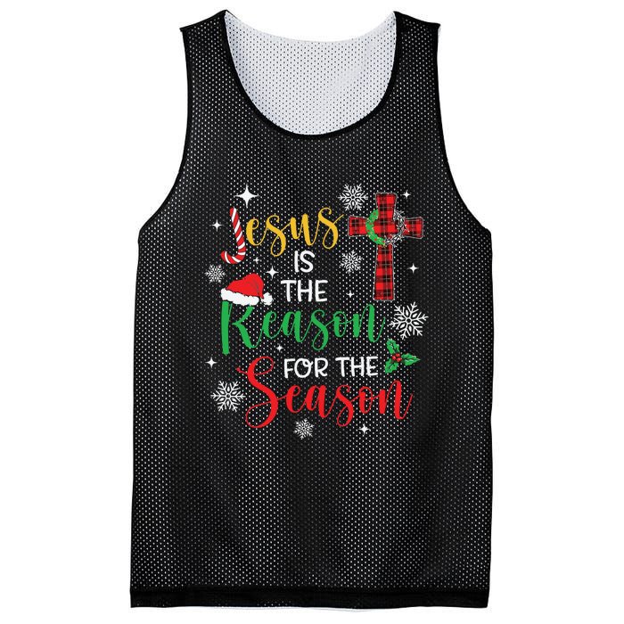 Jesus Is The Reason For The Season Christian Faith Christmas Mesh Reversible Basketball Jersey Tank