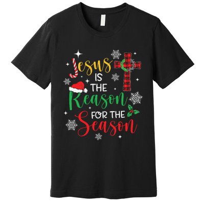 Jesus Is The Reason For The Season Christian Faith Christmas Premium T-Shirt