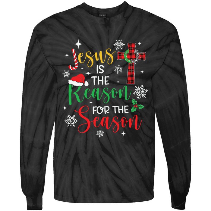 Jesus Is The Reason For The Season Christian Faith Christmas Tie-Dye Long Sleeve Shirt