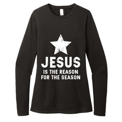 Jesus Is The Reason For The Season Christian Christmas Xmas Womens CVC Long Sleeve Shirt