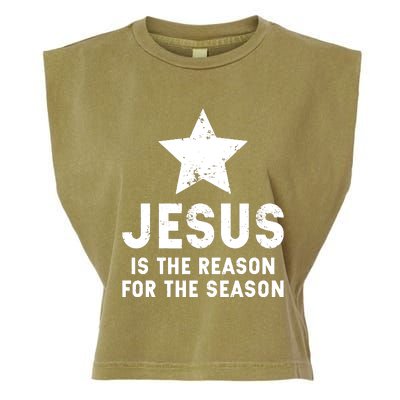 Jesus Is The Reason For The Season Christian Christmas Xmas Garment-Dyed Women's Muscle Tee