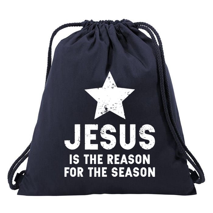Jesus Is The Reason For The Season Christian Christmas Xmas Drawstring Bag