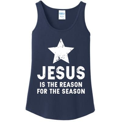 Jesus Is The Reason For The Season Christian Christmas Xmas Ladies Essential Tank