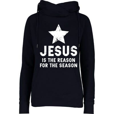 Jesus Is The Reason For The Season Christian Christmas Xmas Womens Funnel Neck Pullover Hood