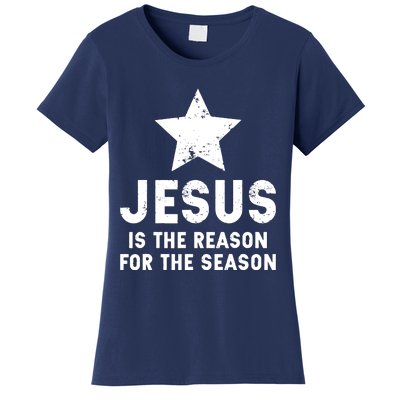 Jesus Is The Reason For The Season Christian Christmas Xmas Women's T-Shirt