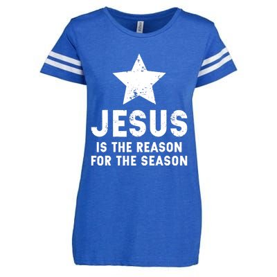 Jesus Is The Reason For The Season Christian Christmas Xmas Enza Ladies Jersey Football T-Shirt