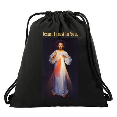 Jesus I Trust In You Divine Mercy Drawstring Bag