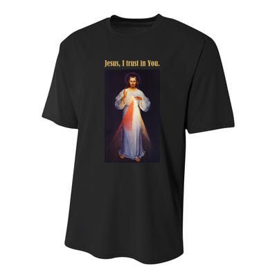 Jesus I Trust In You Divine Mercy Youth Performance Sprint T-Shirt