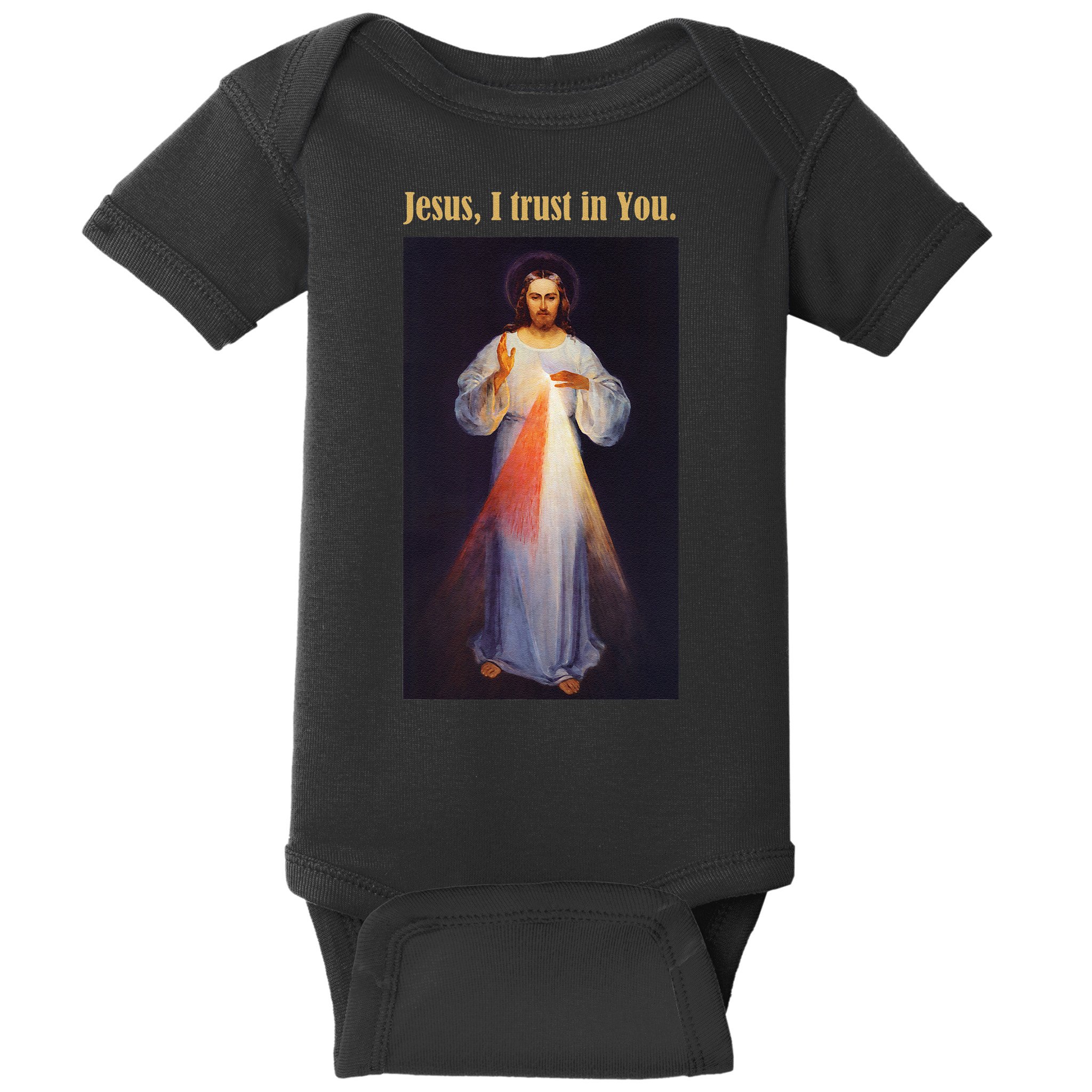 Jesus I Trust In You Divine Mercy Baby Bodysuit