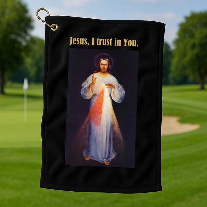 Jesus I Trust In You Divine Mercy Golf Towel