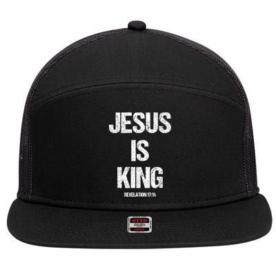 Jesus Is The King Motivational Christian Catholic Easter 7 Panel Mesh Trucker Snapback Hat