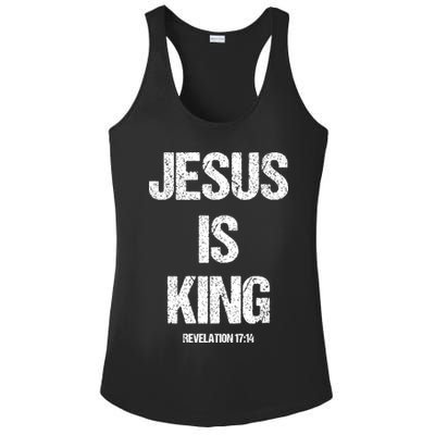 Jesus Is The King Motivational Christian Catholic Easter Ladies PosiCharge Competitor Racerback Tank