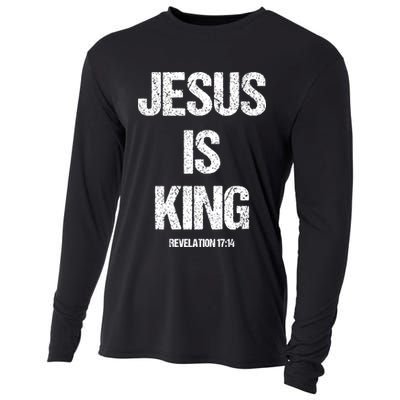 Jesus Is The King Motivational Christian Catholic Easter Cooling Performance Long Sleeve Crew