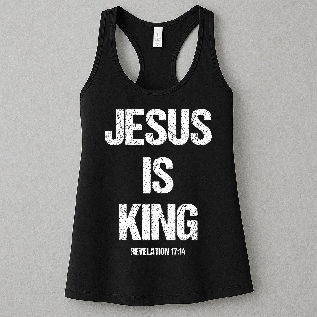 Jesus Is The King Motivational Christian Catholic Easter Womens Tank Top