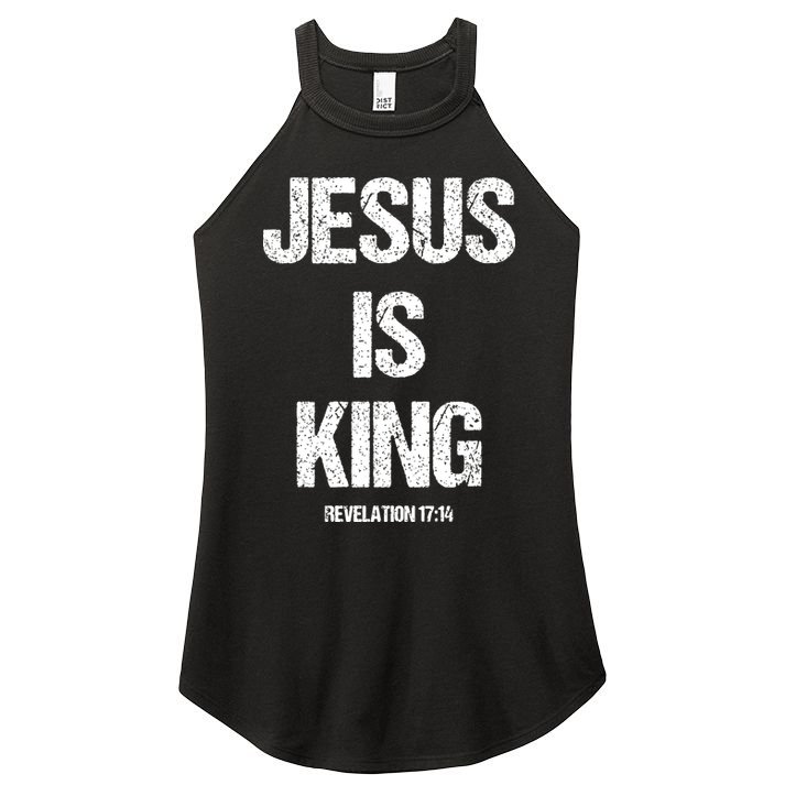 Jesus Is The King Motivational Christian Catholic Easter Women's Perfect Tri Rocker Tank