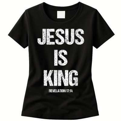 Jesus Is The King Motivational Christian Catholic Easter Womens T-Shirt
