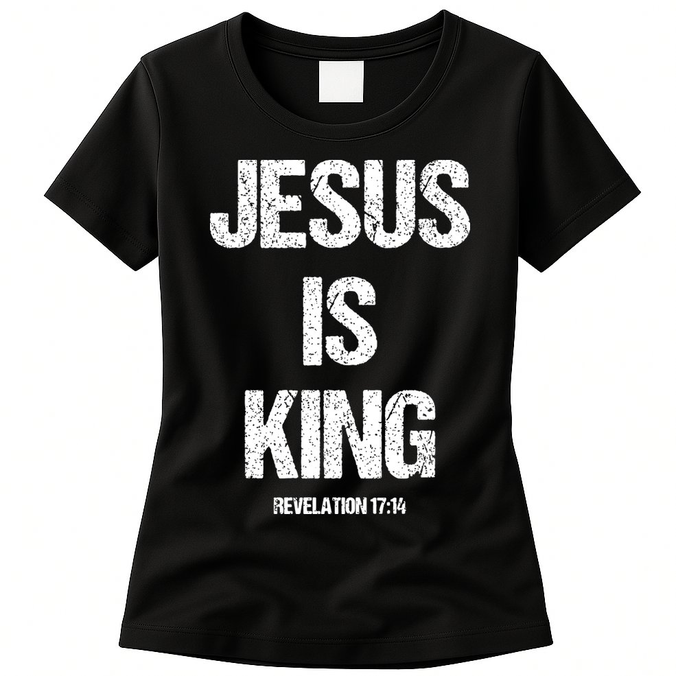 Jesus Is The King Motivational Christian Catholic Easter Womens T-Shirt