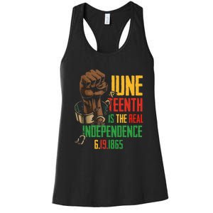 Juneteenth Is The Real Independence Day 1865 Freedom Pride Women's Racerback Tank