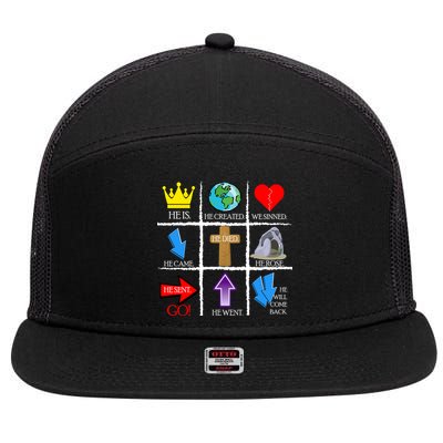 Jesus Is The Way Christian Signs 7 Panel Mesh Trucker Snapback Hat