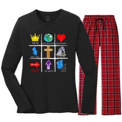 Jesus Is The Way Christian Signs Women's Long Sleeve Flannel Pajama Set 