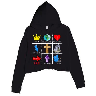 Jesus Is The Way Christian Signs Crop Fleece Hoodie