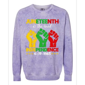 Juneteenth Is The Real Independence Day 1865 Freedom Pride Colorblast Crewneck Sweatshirt