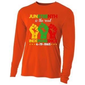 Juneteenth Is The Real Independence Day 1865 Freedom Pride Cooling Performance Long Sleeve Crew