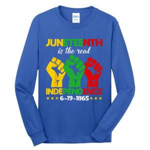 Juneteenth Is The Real Independence Day 1865 Freedom Pride Tall Long Sleeve T-Shirt