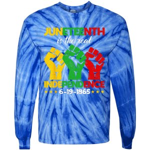 Juneteenth Is The Real Independence Day 1865 Freedom Pride Tie-Dye Long Sleeve Shirt