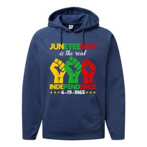 Juneteenth Is The Real Independence Day 1865 Freedom Pride Performance Fleece Hoodie