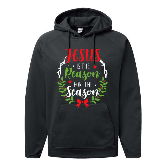 Jesus Is The Reason For The Season Christian Christmas Performance Fleece Hoodie