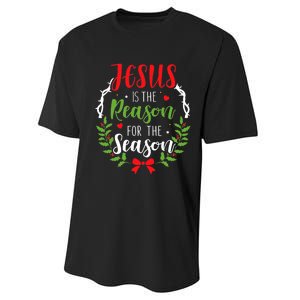 Jesus Is The Reason For The Season Christian Christmas Performance Sprint T-Shirt