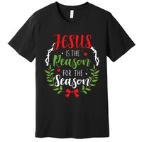 Jesus Is The Reason For The Season Christian Christmas Premium T-Shirt