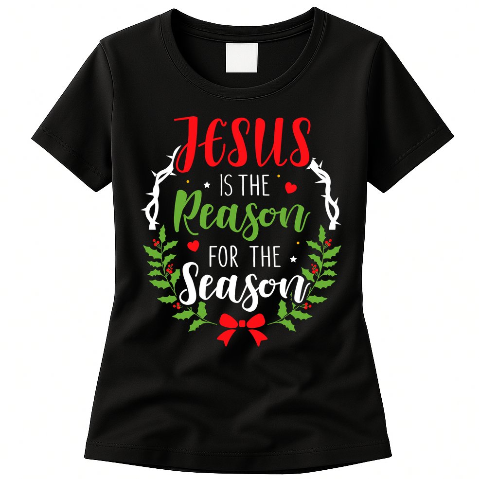 Jesus Is The Reason For The Season Christian Christmas Womens T-Shirt