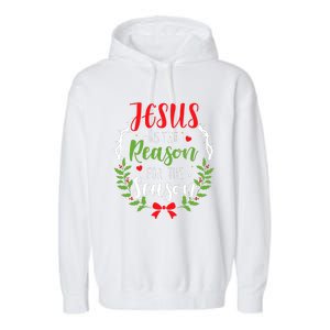 Jesus Is The Reason For The Season Christian Christmas Garment-Dyed Fleece Hoodie