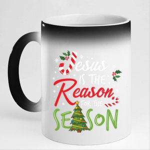 Jesus Is The Reason For The Season Christmas Christian Gift 11oz Black Color Changing Mug