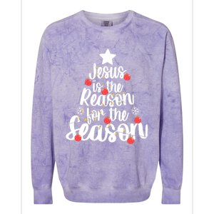 Jesus Is The Reason For The Season Christmas Day Xmas Gift Colorblast Crewneck Sweatshirt