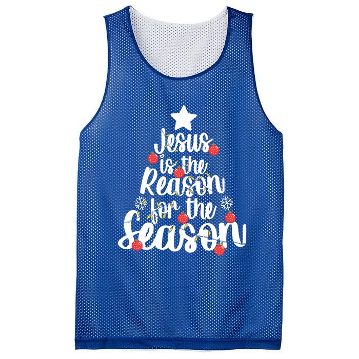 Jesus Is The Reason For The Season Christmas Day Xmas Gift Mesh Reversible Basketball Jersey Tank