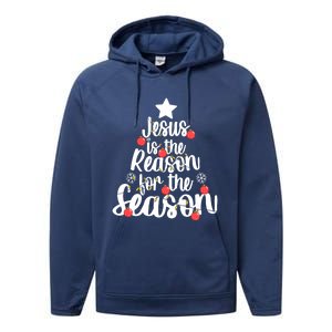 Jesus Is The Reason For The Season Christmas Day Xmas Gift Performance Fleece Hoodie