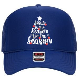 Jesus Is The Reason For The Season Christmas Day Xmas Gift High Crown Mesh Back Trucker Hat