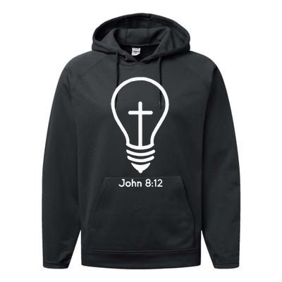 Jesus Is The Light Of The World John 812 Religious Faith Performance Fleece Hoodie