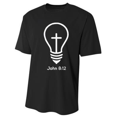 Jesus Is The Light Of The World John 812 Religious Faith Performance Sprint T-Shirt