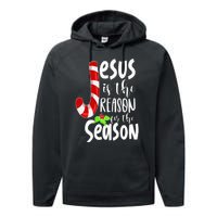 Jesus Is The Reason For The Season Christian Santa Christmas Performance Fleece Hoodie