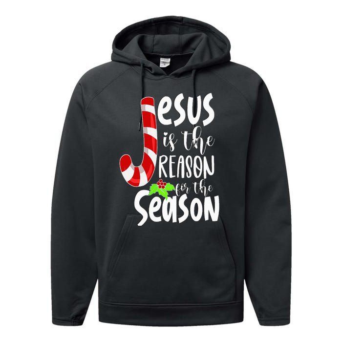 Jesus Is The Reason For The Season Christian Santa Christmas Performance Fleece Hoodie