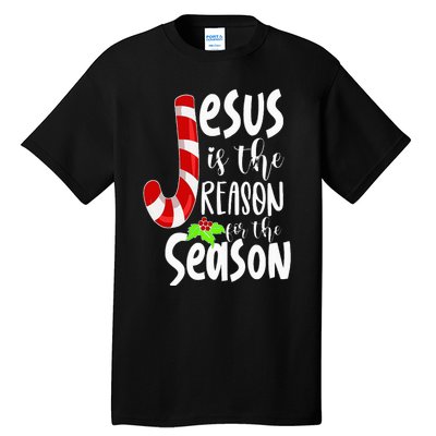 Jesus Is The Reason For The Season Christian Santa Christmas Tall T-Shirt