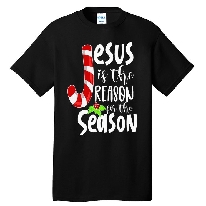 Jesus Is The Reason For The Season Christian Santa Christmas Tall T-Shirt