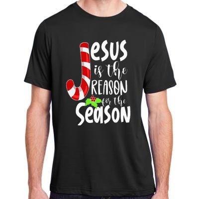 Jesus Is The Reason For The Season Christian Santa Christmas Adult ChromaSoft Performance T-Shirt